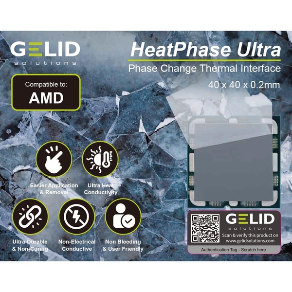 Термопрокладка Gelid Solutions HeatPhase Ultra for AMD CPU (PH-GC-01-A) PH-GC-01-A фото