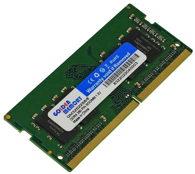 Модуль пам'яті Golden Memory DDR4 8G SODIMM 3200MHz (GM32S22S8/8) GM32S22S8/8 фото