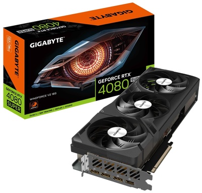 Відеокарта Gigabyte RTX 4080 SUPER 16Gb WINDFORCE V2 (GV-N408SWF3V2-16GD) (GDDR6X, 256 bit, PCI-E 4.0) GV-N408SWF3V2-16GD фото