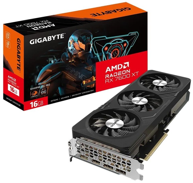 Видеокарта Gigabyte AMD Radeon RX 7600 XT 16GB GAMING OC (GV-R76XTGAMING OC-16GD) (GDDR6, 128 bit, PCI-E 4.0 x8) GV-R76XTGAMING OC-16GD фото