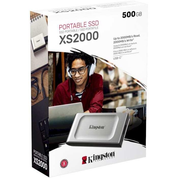 Накопичувач SSD Kingston SSD Portable USB 500GB XS2000 Silver (SXS2000/500G) SXS2000/500G фото