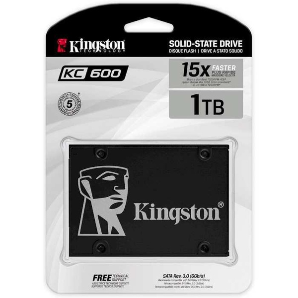 Накопичувач SSD Kingston Sata 2.5" 1Tb KC600 (SKC600/1024G) SKC600/1024G фото