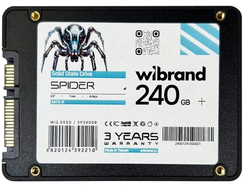 Накопитель SSD Wibrand Sata 2.5 240GB Spider Bulk 256 250 (WI2.5SSD/SP240GB) WI2.5SSD/SP240GB фото