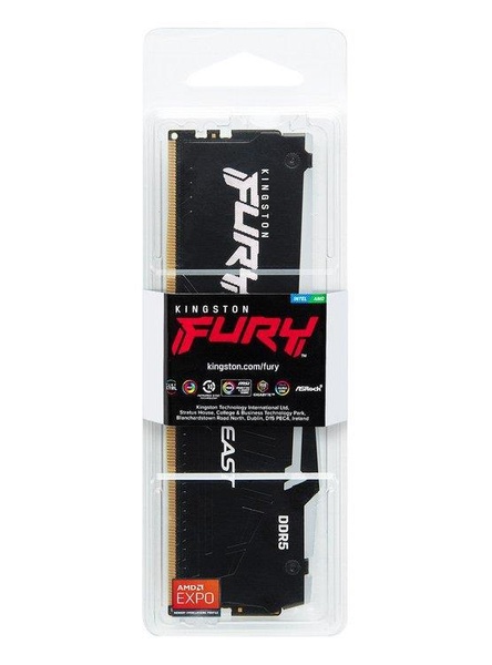 Модуль памяти Kingston Fury DDR5 16GB 6000MHz Beast Black RGB AMD EXPO (KF560C36BBEA-16) KF560C36BBEA-16 фото