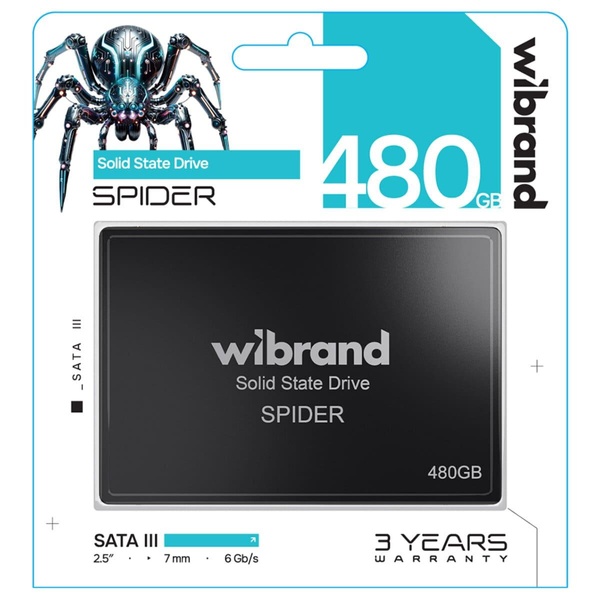 Накопичувач SSD Wibrand Sata 2.5 480GB Spider 500 512 (WI2.5SSD/SP480GBST) WI2.5SSD/SP480GBST фото