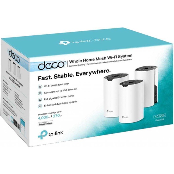 Беспроводная TP-Link mesh Deco S4 AC1200 3Pcs White 802.11ac (Deco S4 3-pack) Deco S4 3-pack фото