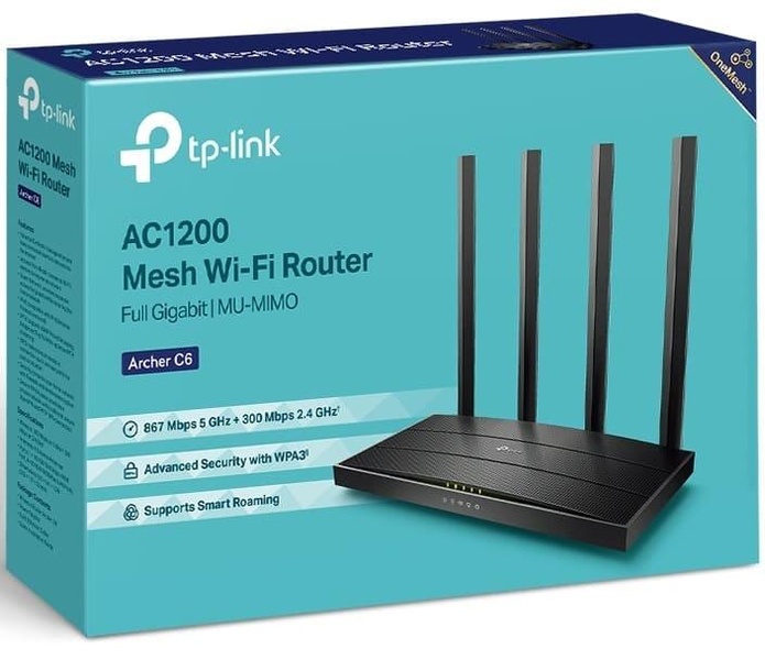 Беспроводной роутер TP-Link Archer C6 AC1200 Black 802.11ac (Archer C6) Archer C6 фото