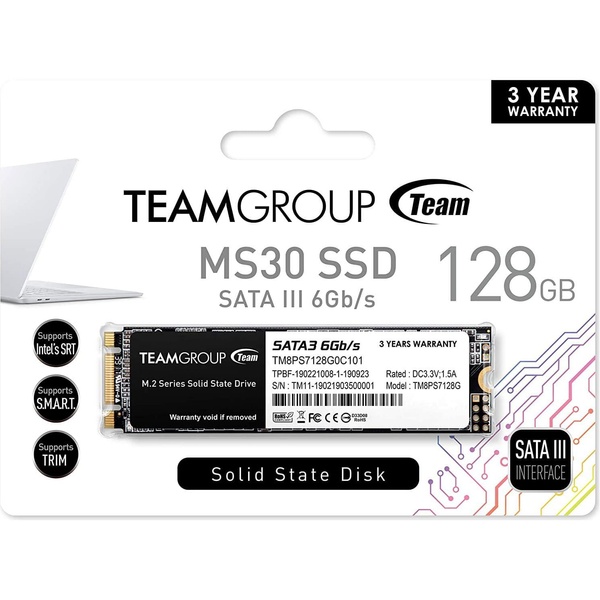 Накопитель SSD Team m.2 sata 128GB MS30 M.2 2280 SATAIII TLC 120 (TM8PS7128G0C101) TM8PS7128G0C101 фото