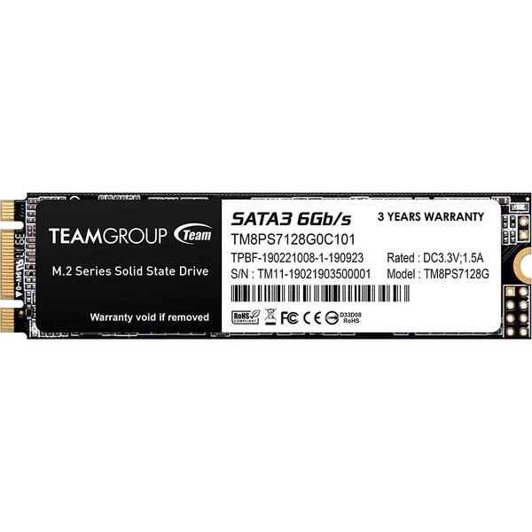 Накопичувач SSD Team m.2 sata 128GB MS30 M.2 2280 SATAIII TLC 120 (TM8PS7128G0C101) TM8PS7128G0C101 фото