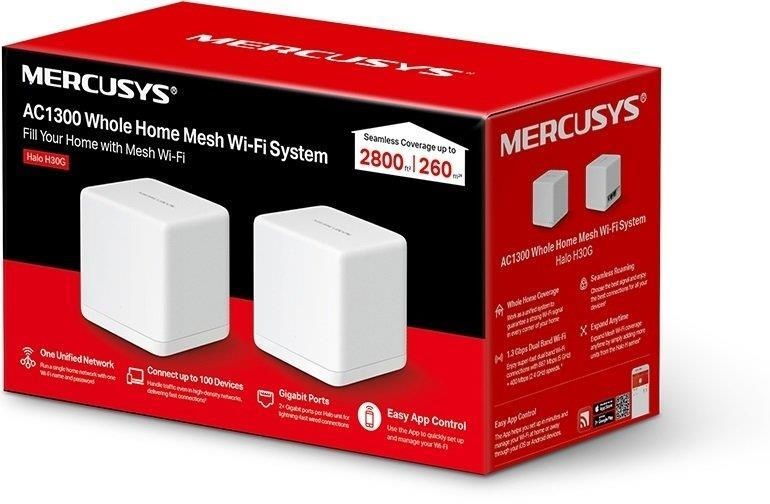 MESH-система Mercusys mesh Halo H30G AC1200 2Pcs White 802.11ac (Halo H30G(2-pack)) Halo H30G(2-pack) фото