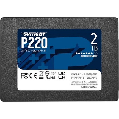 Накопичувач SSD Patriot Sata 2.5" 2TB P220 3D NAND 550/500MB/s (P220S2TB25) P220S2TB25 фото