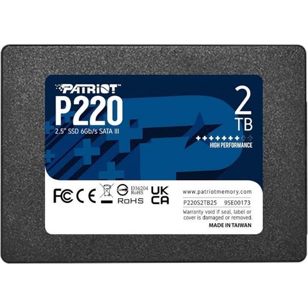 Накопитель SSD Patriot Sata 2.5" 2TB P220 3D NAND 550/500MB/s (P220S2TB25) P220S2TB25 фото