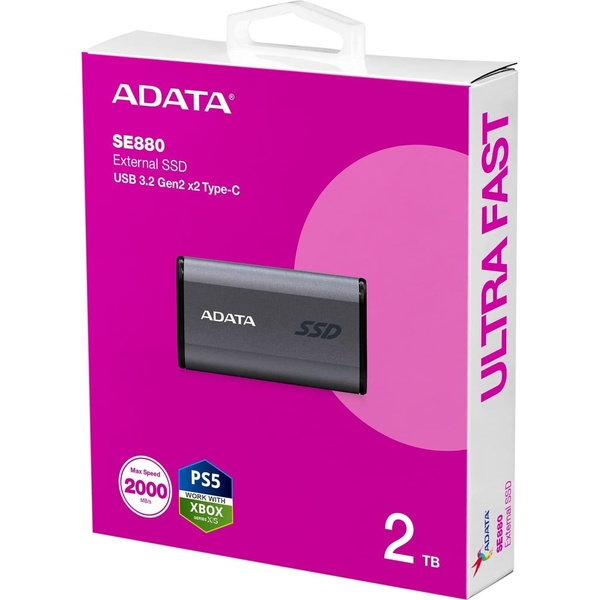 Накопичувач SSD Adata SSD накопитель 2TB USB 3.2 Elite SE880 (AELI-SE880-2TCGY) AELI-SE880-2TCGY фото