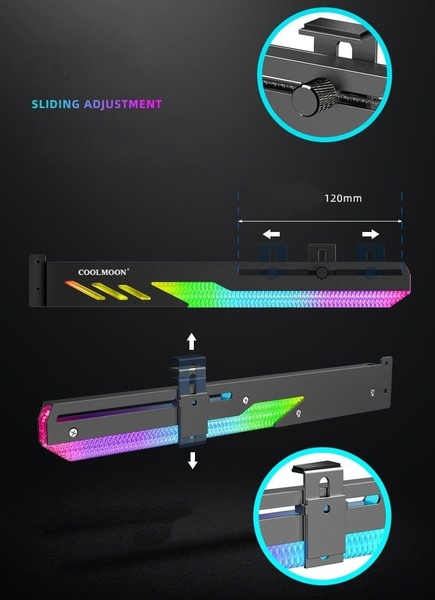 Підставка для відеокарти Coolmoon GT8 ARGB White (GT8 ARGB White) GT8 ARGB White фото