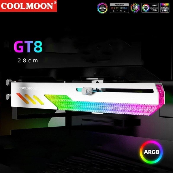 Підставка для відеокарти Coolmoon GT8 ARGB White (GT8 ARGB White) GT8 ARGB White фото