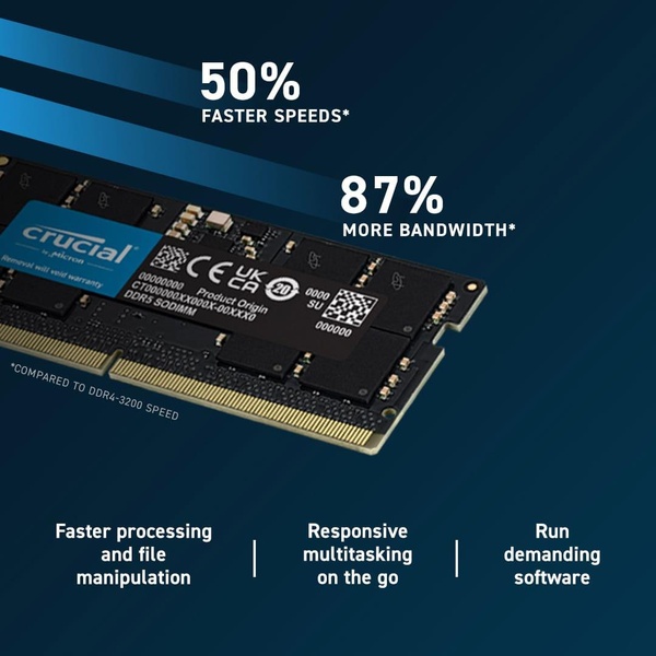 Модуль пам'яті Crucial DDR5 12GB 5600MHz SODIMM CL4 (CT12G56C46S5) CT12G56C46S5 фото