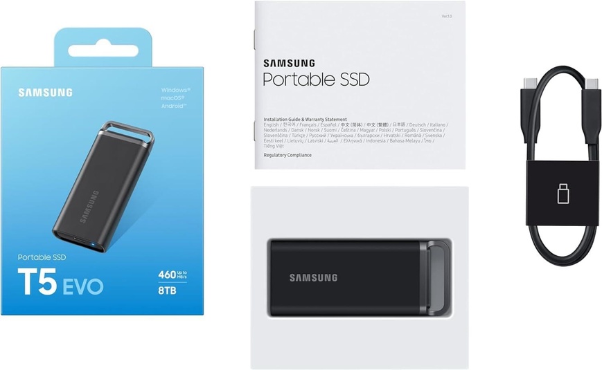 Накопитель SSD Samsung SSD накопичувач 8TB USB3.2 T5 EVO MU-PH8T0S/EU (MU-PH8T0S/EU) MU-PH8T0S/EU фото