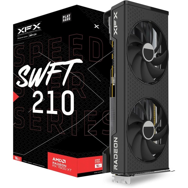 Відеокарта XFX AMD Radeon RX 7600 XT 16gb SPEEDSTER SWFT210 (RX-76TSWFTFP) (GDDR6, 128 bit, PCI-E 4.0 x8) RX-76TSWFTFP фото