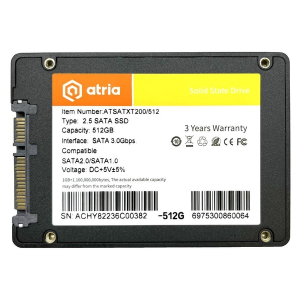 Накопичувач SSD ATRIA Sata 2.5 512GB XT200 G2 SATA 3.0 ATSATXT200/512 480 500 (ATSATXT200/512) ATSATXT200/512 фото