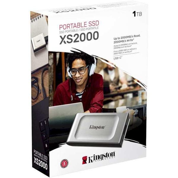 Накопитель SSD Kingston SSD Portable USB 1.0ТB XS2000 Silver (SXS2000/1000G) SXS2000/1000G фото