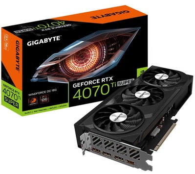 Видеокарта Gigabyte RTX 4070 Ti SUPER 16Gb WINDFORCE OC (GV-N407TSWF3OC-16GD) (GDDR6X, 256 bit, PCI-E 4.0 x16) GV-N407TSWF3OC-16GD фото