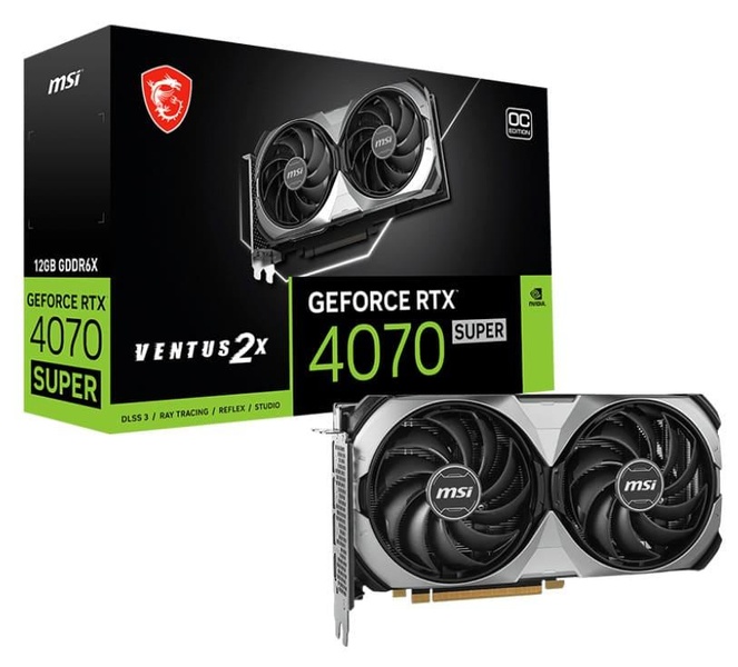 Видеокарта MSI RTX 4070 SUPER 12G VENTUS 2X OC (RTX 4070 SUPER 12G VENTUS 2X OC) (GDDR6X, 192 bit, PCI-E 4.0 x16) RTX 4070 SUPER 12G VENTUS 2X OC фото